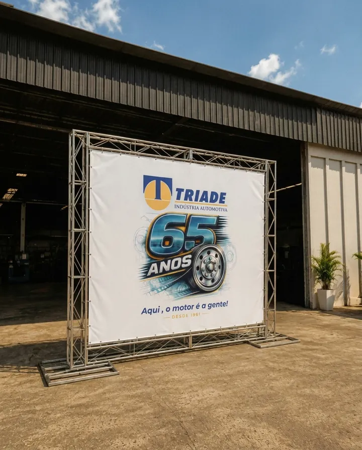 Backdrop en box truss Triade 65 años